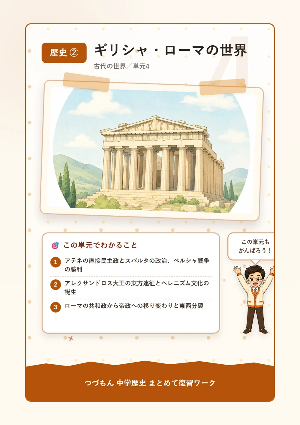 ギリシャ・ローマの世界（この単元でわかること）
