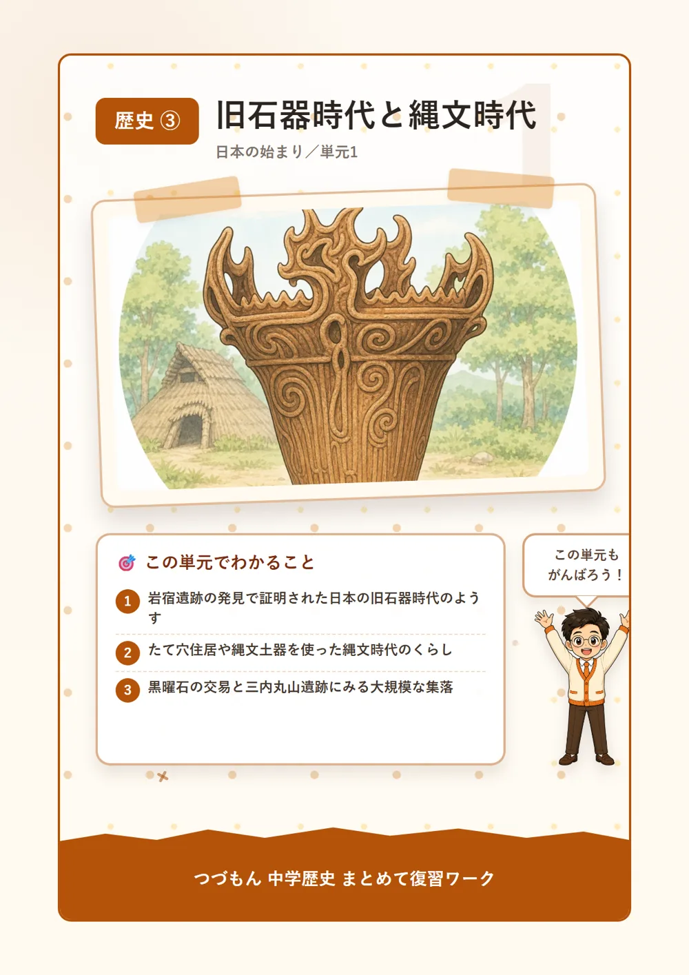 旧石器時代と縄文時代（この単元でわかること）