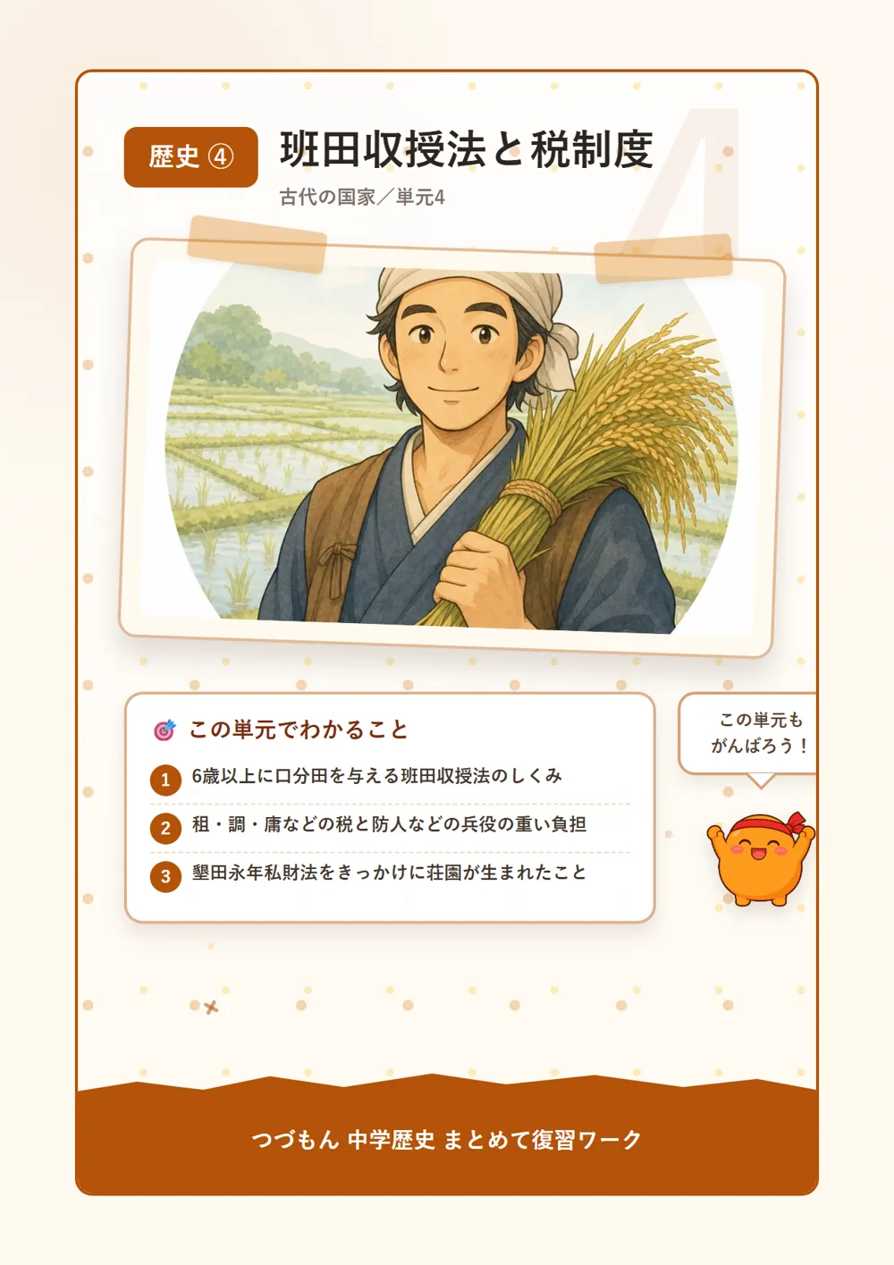 班田収授法と税制度（この単元でわかること）