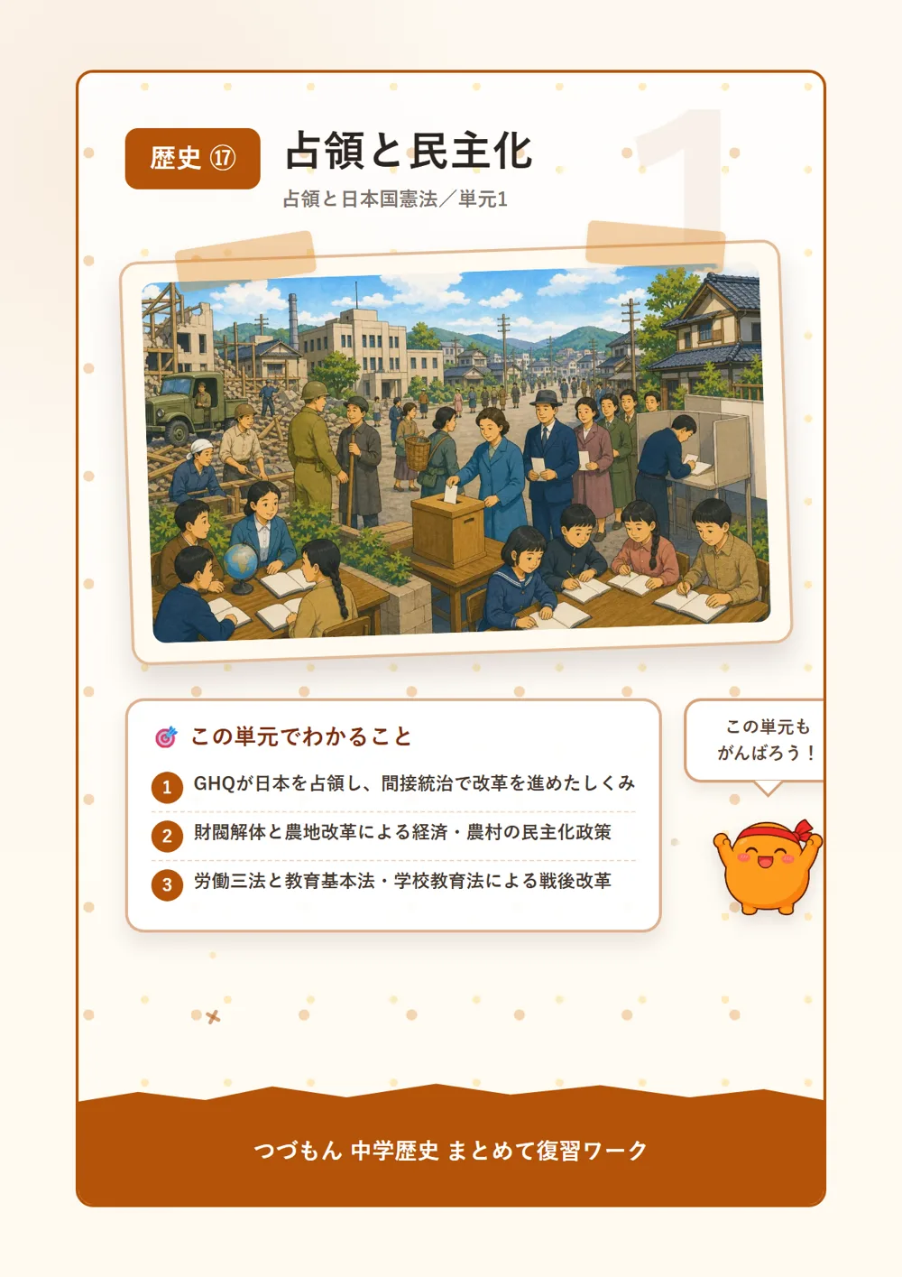 占領と民主化（この単元でわかること）